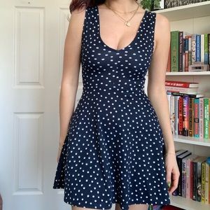 Reversible polka dot circle dress